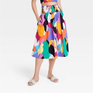 NWT! Women's Smocked Midi A-Line Skirt - A
New Day XS